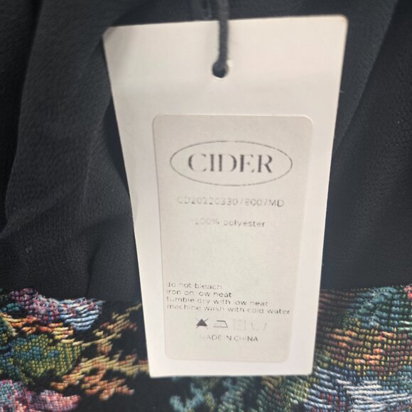 Cider Black Tapestry Lace Up Mini Lined Dress Size Small - Picture 12 of 13